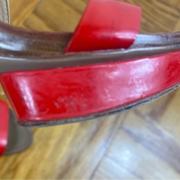 Tory Burch Red Strappy Heels - Picture 7 of 9
